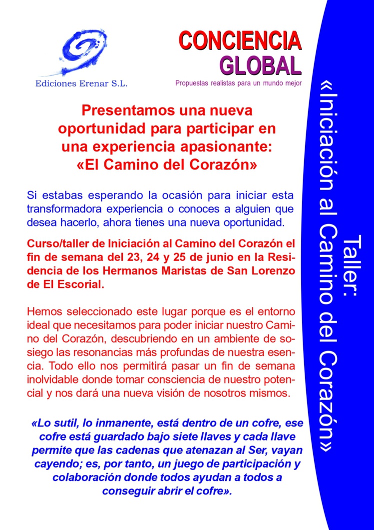 Curso: Iniciación al Camino del Corazón (Madrid) 23,24,25 de junio de 2023 Curso: Iniciación al Camino del Corazón (Madrid) 23,24,25 de junio de 2023