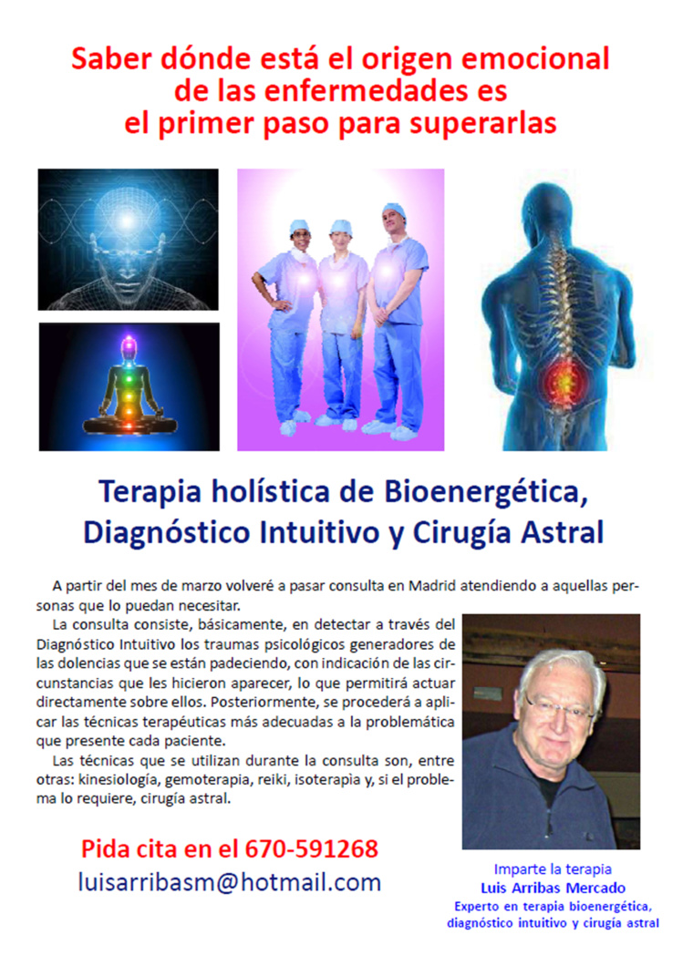 Terapia holística de bioenergética, diagnóstico intuitivo y cirugía astral Terapia holística de bioenergética, diagnóstico intuitivo y cirugía astral
