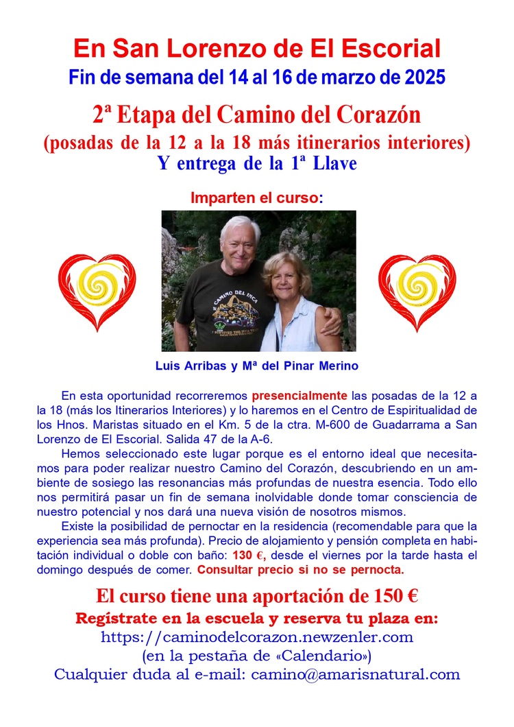 Próximos talleres del Camino del Corazón - 2025 Próximos talleres del Camino del Corazón - 2025